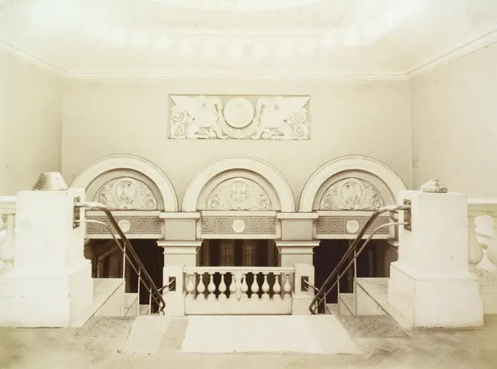 Framed Print : Main staircase, House of the Association of Literature and Arts, Russia, 1900s Framed Print : Main staircase, House of the Association of Literature and Arts, Russia, 1900s