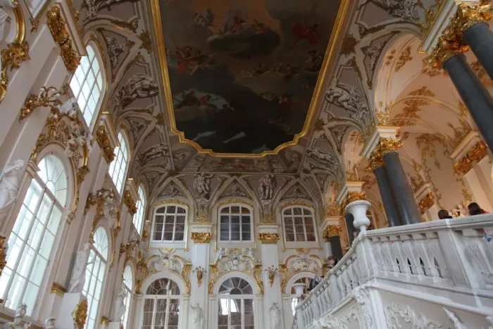 Framed Print : Main staircase of the Winter Palace, Hermitage Museum, St Petersburg, Russia. Artist: Sheldon Marshall Framed Print : Main staircase of the Winter Palace, Hermitage Museum, St Petersburg, Russia. Artist: Sheldon Marshall