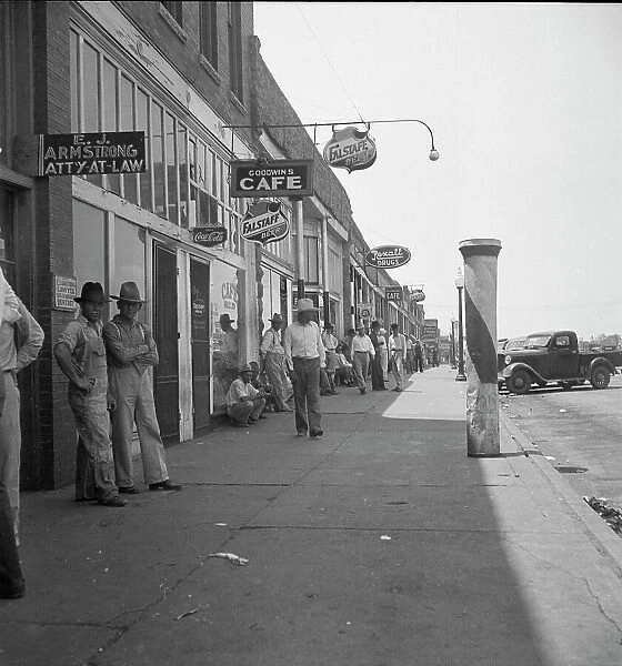 Main street during 1936 drought, Sallisaw, Sequoyah County, Oklahoma, 1936. Creator: Dorothea Lange