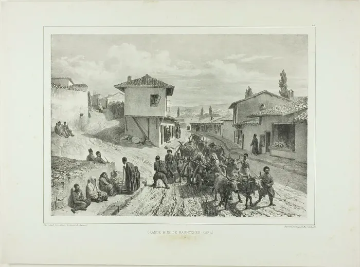 Framed Print : The Main Street of Baghtcheh-Saraï, Crimea, August 19, 1837, 1841. Creator: Auguste Raffet Framed Print : The Main Street of Baghtcheh-Saraï, Crimea, August 19, 1837, 1841. Creator: Auguste Raffet
