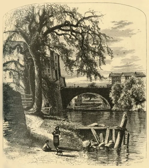 Framed Print : Main-Street Bridge, Hartford, 1874. Creator: John J. Harley Framed Print : Main-Street Bridge, Hartford, 1874. Creator: John J. Harley