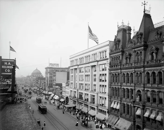Framed Print : Main Street, Buffalo, N.Y. c1904. Creator: Unknown Framed Print : Main Street, Buffalo, N.Y. c1904. Creator: Unknown