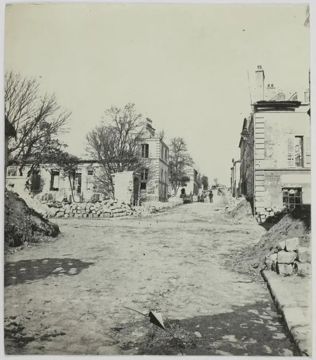 Framed Print : Main street of Champigny, Champigny-sur-Marne, 1871. Creator: Hippolyte Blancard Framed Print : Main street of Champigny, Champigny-sur-Marne, 1871. Creator: Hippolyte Blancard