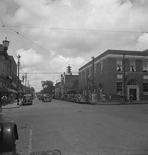 The main street, Fayetteville Street, of Siler City, North Carolina, 1939. Creator: Dorothea Lange
