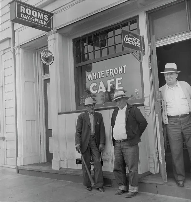 Framed Print : Main street, Gibson, California, 1938. Creator: Dorothea Lange Framed Print : Main street, Gibson, California, 1938. Creator: Dorothea Lange