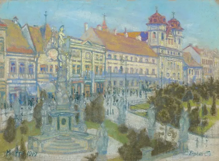 Framed Print : On the main street in Kosice, 1919. Creator: Konstantin Bauer Framed Print : On the main street in Kosice, 1919. Creator: Konstantin Bauer