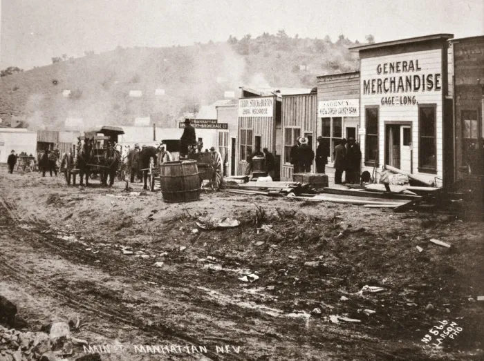 Framed Print : Main Street, Manhattan, Nevada, early 1900s Framed Print : Main Street, Manhattan, Nevada, early 1900s