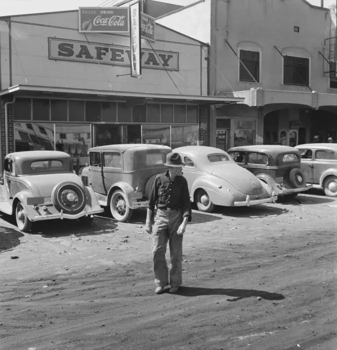 Framed Print : Main street, Tulelake, Siskiyou County, California, 1939. Creator: Dorothea Lange Framed Print : Main street, Tulelake, Siskiyou County, California, 1939. Creator: Dorothea Lange