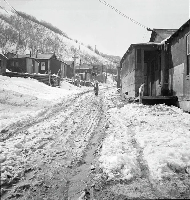 Framed Print : Main street in a Utah coal mining settlement, Consumers, near Price, Utah, 1936. Creator: Dorothea Lange Framed Print : Main street in a Utah coal mining settlement, Consumers, near Price, Utah, 1936. Creator: Dorothea Lange