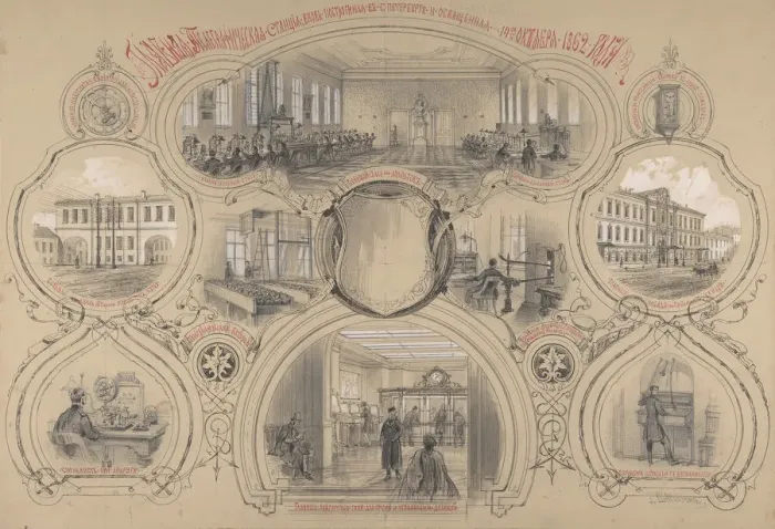 Framed Print : The main telegraph office newly built in St. Petersburg and opened 14 October 1862, 1862 Framed Print : The main telegraph office newly built in St. Petersburg and opened 14 October 1862, 1862