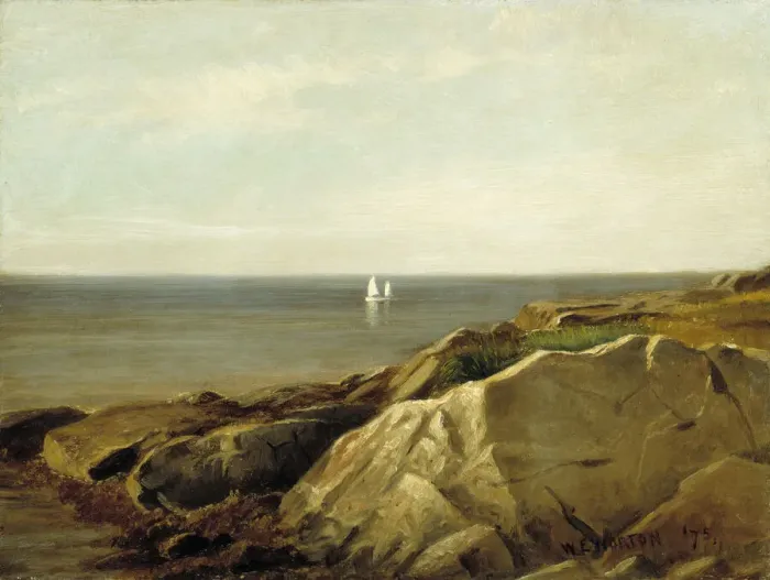 Framed Print : Maine Coast, 1875. Creator: William E. Norton Framed Print : Maine Coast, 1875. Creator: William E. Norton