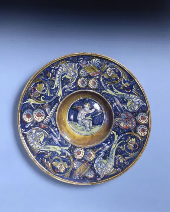 Framed Print : Maiolica Dish, 1520-30. Creator: Giorgio Andreoli workshop Framed Print : Maiolica Dish, 1520-30. Creator: Giorgio Andreoli workshop
