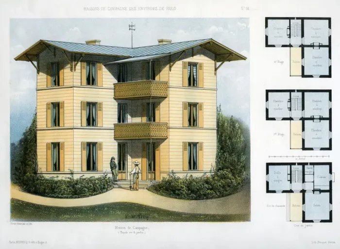 Framed Print : Maison de Campagne, c1860. Artist: Victor Petit Framed Print : Maison de Campagne, c1860. Artist: Victor Petit