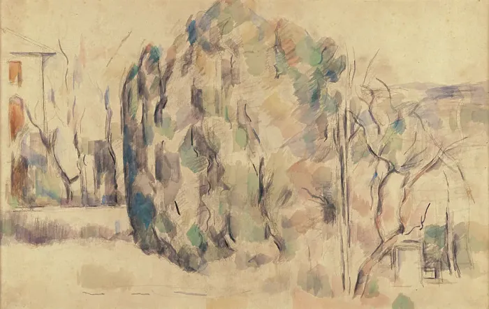 Framed Print : Maison et bosquet, c 1890. Creator: Cézanne, Paul (1839-1906) Framed Print : Maison et bosquet, c 1890. Creator: Cézanne, Paul (1839-1906)