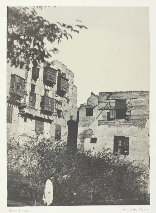 Framed Print : Maison et Jardin dans le Quartier Frank, Le Kaire, 1849  /  51, printed 1852