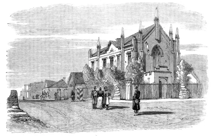 Framed Print : The Maison Verte, Sebastopol - sketched by E. A. Goodall, 1856. Creator: Edward Alfred Goodall. The Maison Verte, Sebastopol - sketched by E. A. Goodall, 1856. Creator: Edward Alfred Goodall Framed Print : The Maison Verte, Sebastopol - sketched by E. A. Goodall, 1856. Creator: Edward Alfred Goodall. The Maison Verte, Sebastopol - sketched by E. A. Goodall, 1856. Creator: Edward Alfred Goodall