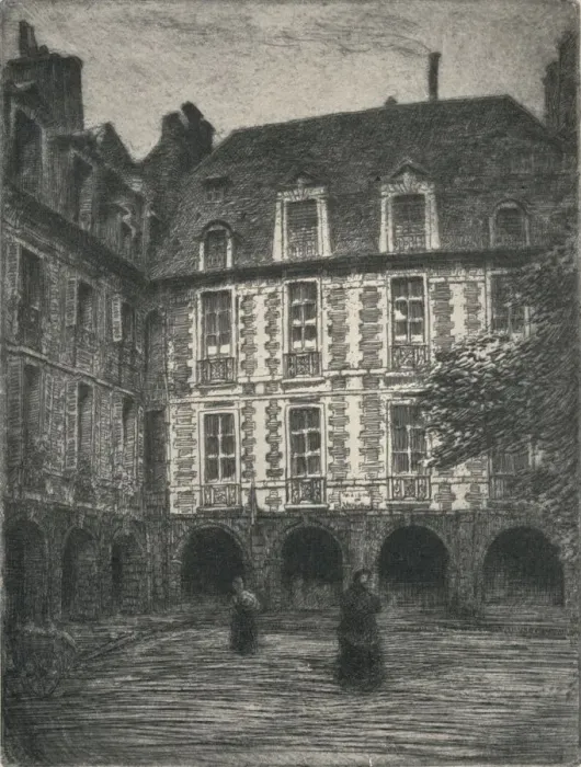Framed Print : Maison de Victor Hugo, Places des Vosges, 1915. Artist: George T Plowman Framed Print : Maison de Victor Hugo, Places des Vosges, 1915. Artist: George T Plowman
