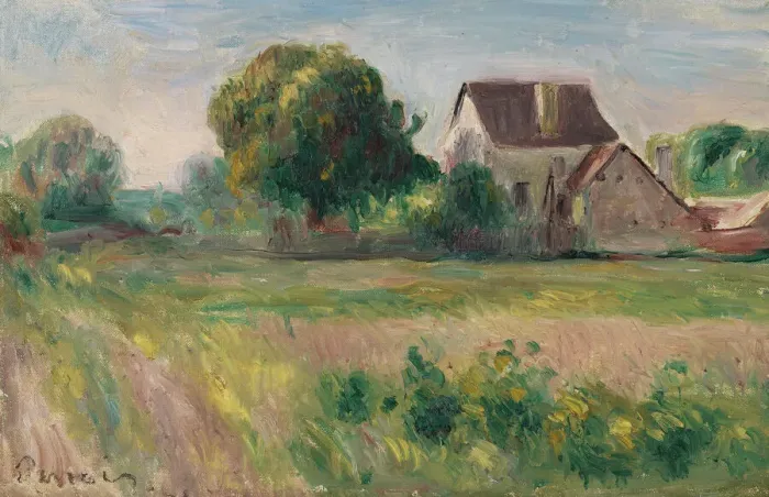 Framed Print : Maisons aEssoyes, c. 1890. Creator: Renoir, Pierre Auguste (1841-1919) Framed Print : Maisons aEssoyes, c. 1890. Creator: Renoir, Pierre Auguste (1841-1919)