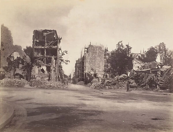 Maisons de la porte d Auteuil, May 1871. Creator: Charles Soulier