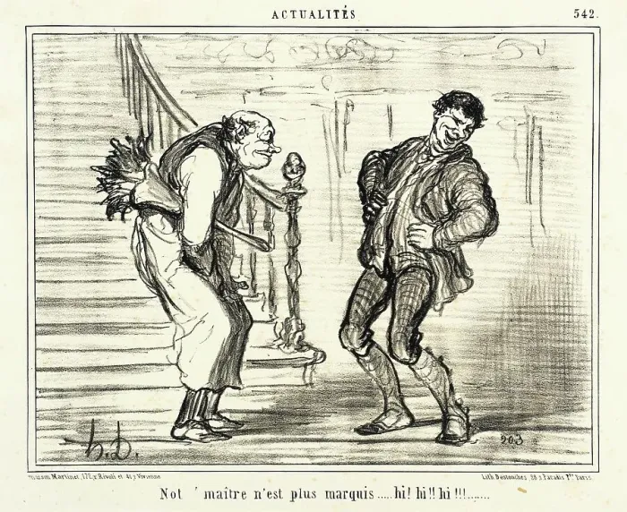 Framed Print : Not maître n'est plus marquis...hi! hi!! hi!!!, 1858. Creator: Honore Daumier Framed Print : Not maître n'est plus marquis...hi! hi!! hi!!!, 1858. Creator: Honore Daumier