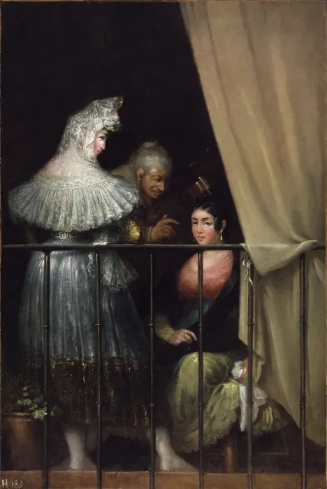 Framed Print : Maja and Celestina on the Balcony, c1840. Creator: Alenza y Nieto, Leonardo (1807-1845) Framed Print : Maja and Celestina on the Balcony, c1840. Creator: Alenza y Nieto, Leonardo (1807-1845)