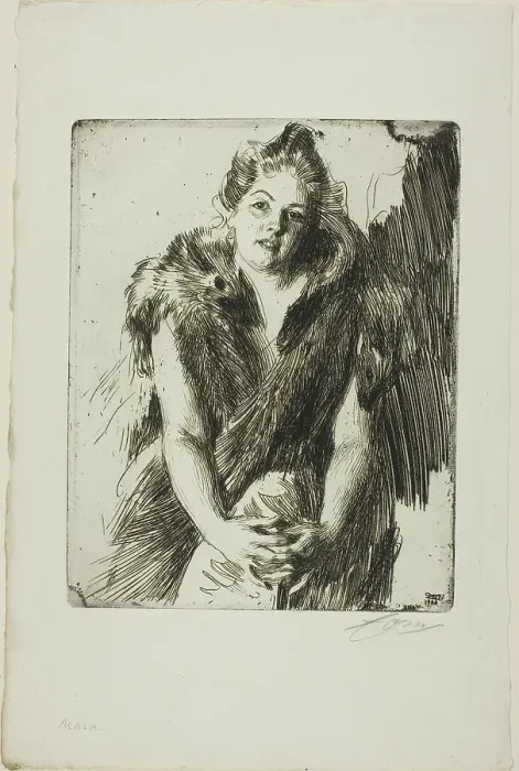Framed Print : Maja von Heijne, 1900. Creator: Anders Leonard Zorn Framed Print : Maja von Heijne, 1900. Creator: Anders Leonard Zorn