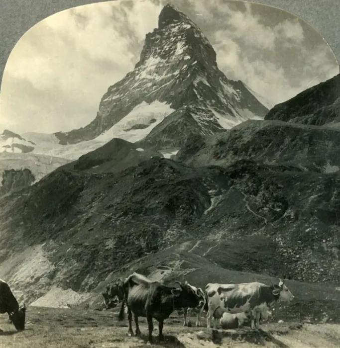 Framed Print : The Majestic Pyramid of the Alps, the Matterhorn, Switzerland, c1930s. Creator: Unknown Framed Print : The Majestic Pyramid of the Alps, the Matterhorn, Switzerland, c1930s. Creator: Unknown
