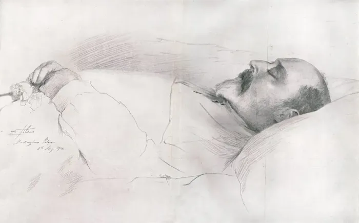 Framed Print : His Majesty King Edward VII in Death, 1910. Creator: Luke Fildes Framed Print : His Majesty King Edward VII in Death, 1910. Creator: Luke Fildes