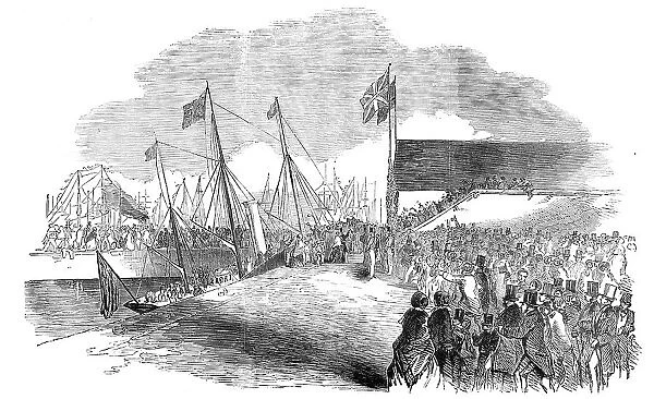 Her Majesty landing at Grimsby, 1854. Creator: Unknown