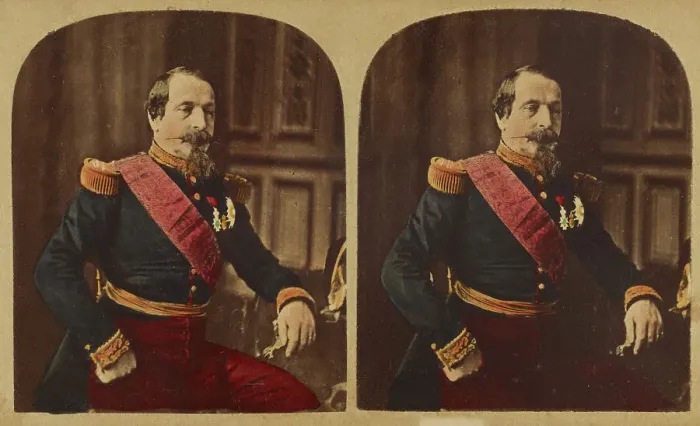 Framed Print : His Majesty, Napoleon III. (Charles Louis.) Emperor of the French...stereograph about 1860-1865. Creator: Mayer & Pierson Framed Print : His Majesty, Napoleon III. (Charles Louis.) Emperor of the French...stereograph about 1860-1865. Creator: Mayer & Pierson