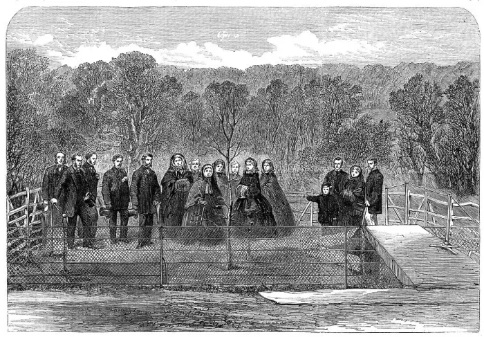 Framed Print : Her Majesty the Queen planting the Prince Consort's Oak in Windsor Great Park, 1862. Creator: Unknown Framed Print : Her Majesty the Queen planting the Prince Consort's Oak in Windsor Great Park, 1862. Creator: Unknown