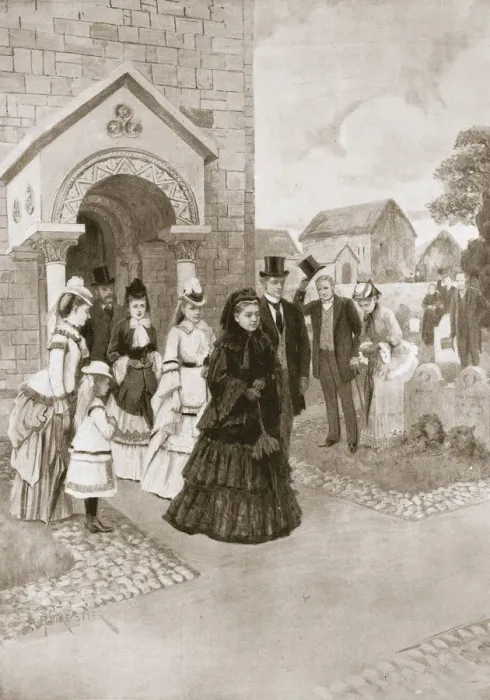 Framed Print : Her Majesty at Whippingham Church, 1901. Artist: A Forestier Framed Print : Her Majesty at Whippingham Church, 1901. Artist: A Forestier