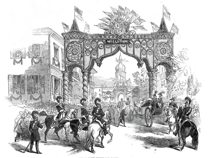 Framed Print : Her Majestys Entree in to Coburg, 1845. Creator: Ebenezer Landells Framed Print : Her Majestys Entree in to Coburg, 1845. Creator: Ebenezer Landells