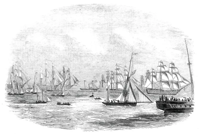 Framed Print : Her Majestys Experimental Squadron, 1845. Creator: Unknown Framed Print : Her Majestys Experimental Squadron, 1845. Creator: Unknown