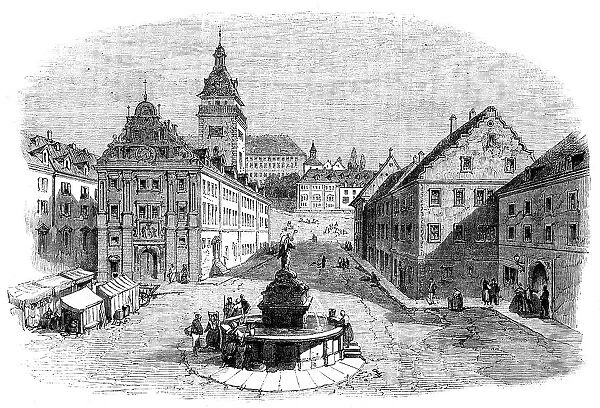 Her Majesty's Visit to Germany, the market-place, Gotha... 1862. Creator: Unknown