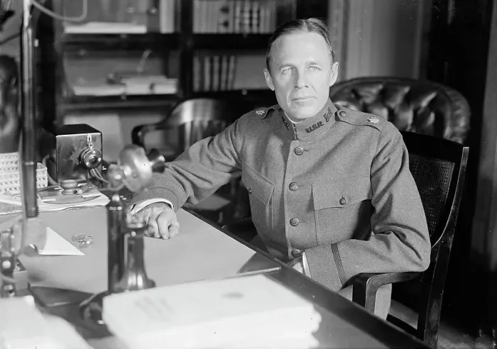Framed Print : Major Benedict Crowell, U.S.A. Assistant Secretary of War, at Desk, 1917. Creator: Harris & Ewing. Major Benedict Crowell, U.S.A. Assistant Secretary of War, at Desk, 1917. Creator: Harris & Ewing