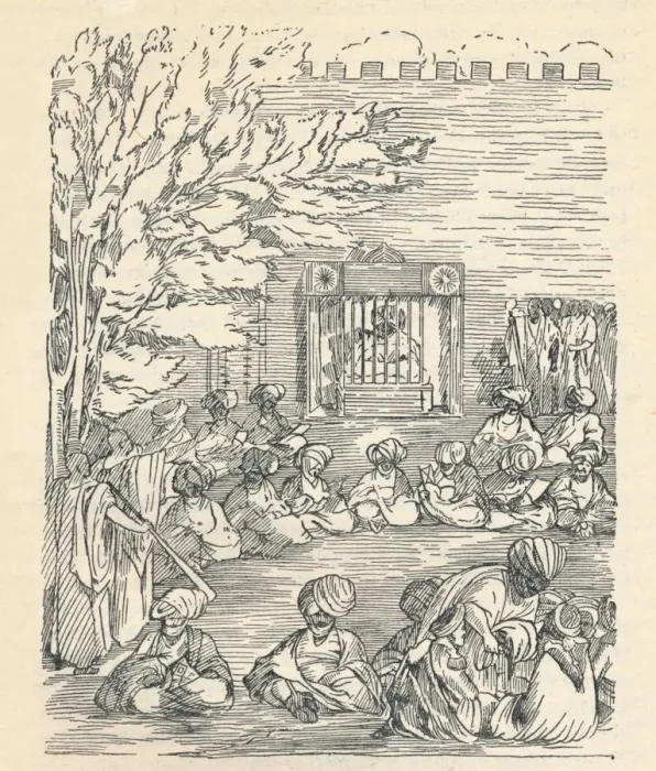 Framed Print : Major Denhan and His Party Received by the Sheikh of Bornu, (1826), 1912 Framed Print : Major Denhan and His Party Received by the Sheikh of Bornu, (1826), 1912
