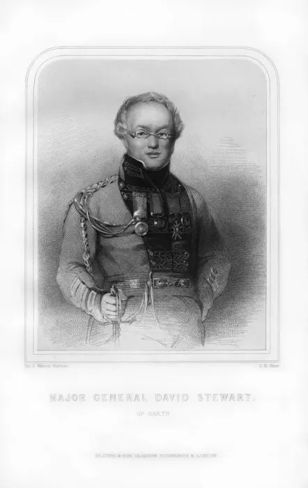 Framed Print : Major-General David Stewart of Garth, Scottish author, (1870). Artist: JB Shaw Framed Print : Major-General David Stewart of Garth, Scottish author, (1870). Artist: JB Shaw
