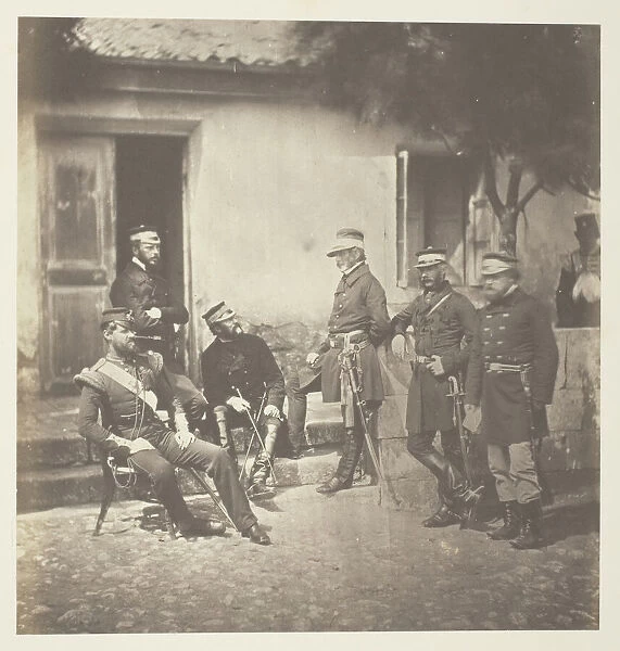 Major General Estcourt and Staff, 1855. Creator: Roger Fenton