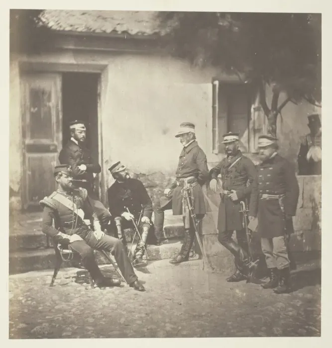 Framed Print : Major General Estcourt and Staff, 1855. Creator: Roger Fenton Framed Print : Major General Estcourt and Staff, 1855. Creator: Roger Fenton
