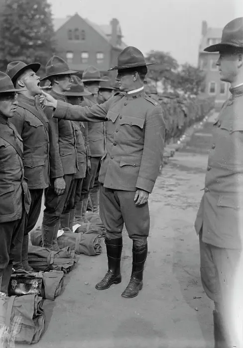 Framed Print : Major Gregory, Medical Inspection, 1917. Creator: Bain News Service Framed Print : Major Gregory, Medical Inspection, 1917. Creator: Bain News Service