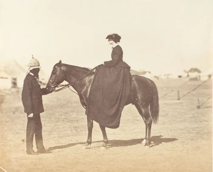 Framed Print : Major Jones and Lady Canning, 1858-61. Creator: Unknown Framed Print : Major Jones and Lady Canning, 1858-61. Creator: Unknown