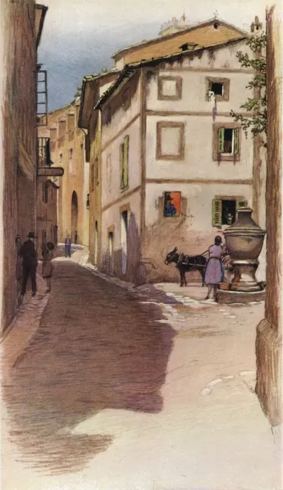 Framed Print : A Majorcan Street Scene, 20th century (1931). Artist: Cecil Aldin Framed Print : A Majorcan Street Scene, 20th century (1931). Artist: Cecil Aldin