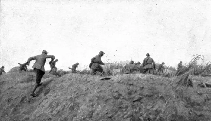 Framed Print : How to make a surprise attack; Departure: in the foreground, seen from behind... 1917. Creator: Unknown Framed Print : How to make a surprise attack; Departure: in the foreground, seen from behind... 1917. Creator: Unknown