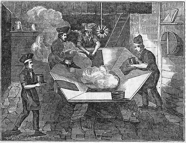Making beaver hats, 1835