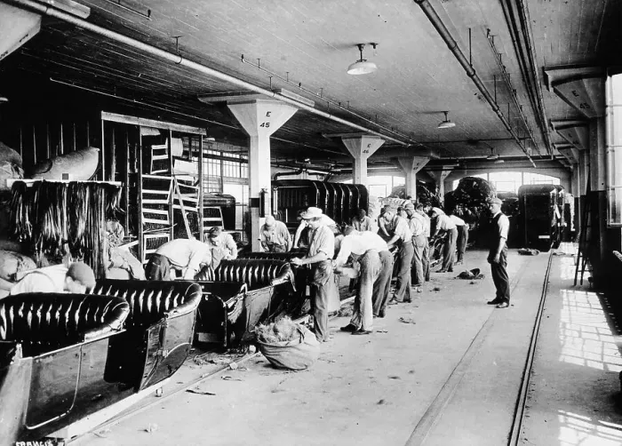 Framed Print : Making the bodies for Model T Fords, 1915 Framed Print : Making the bodies for Model T Fords, 1915