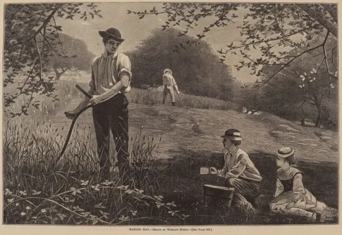 Framed Print : Making Hay, published 1872. Creator: Winslow Homer Framed Print : Making Hay, published 1872. Creator: Winslow Homer