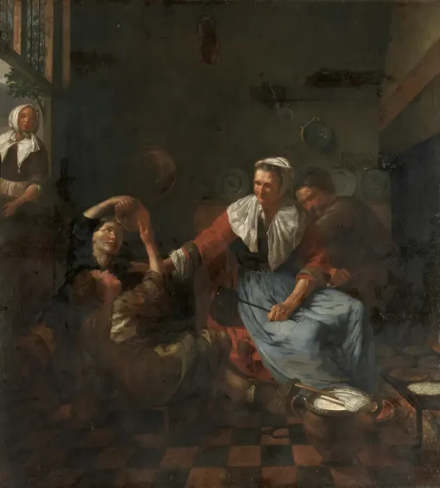 Framed Print : Making Pancakes. Creator: Jan van Pee