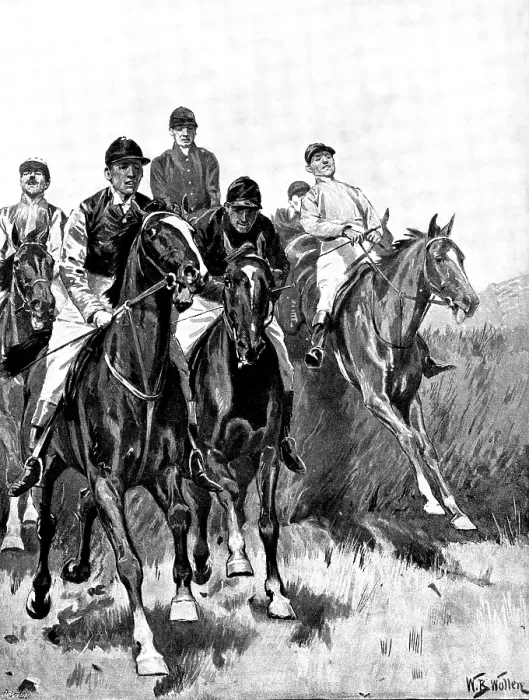 Framed Print : Making the Running - drawn by W. B. Wollen, 1895. Creator: George Meisenbach Framed Print : Making the Running - drawn by W. B. Wollen, 1895. Creator: George Meisenbach