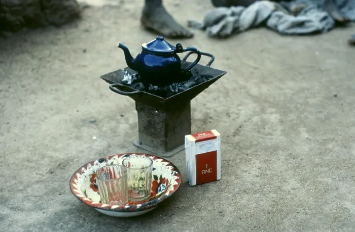Framed Print : Making tea, Mali, 1990. Creator: Amanda Waite Framed Print : Making tea, Mali, 1990. Creator: Amanda Waite